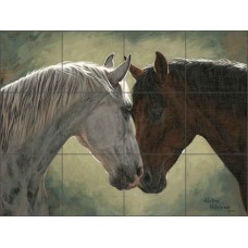 Ceramic Tile Mural Backsplash Halvorson Horses Equine Art RW-AH003   111967694807